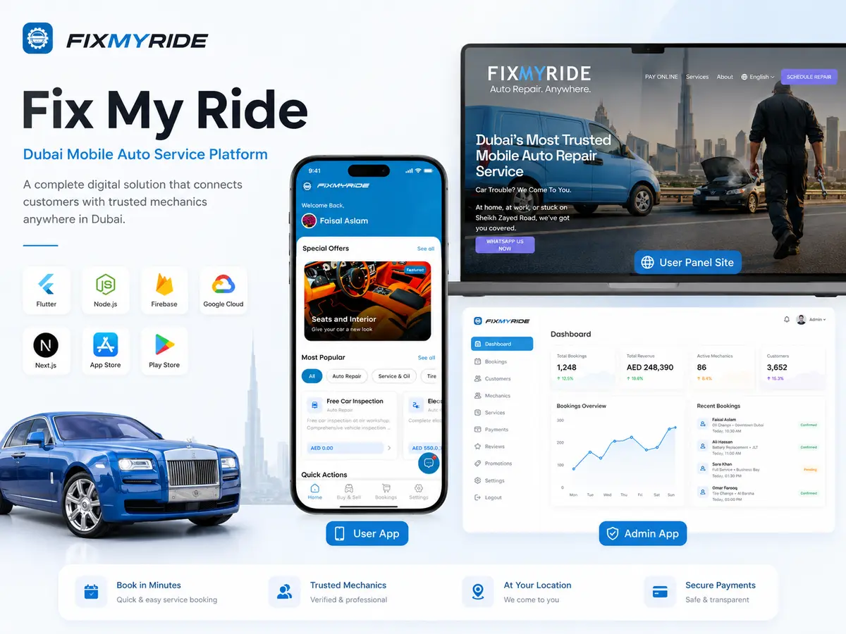Fix My Ride — Automotive Services Platform (Dubai)