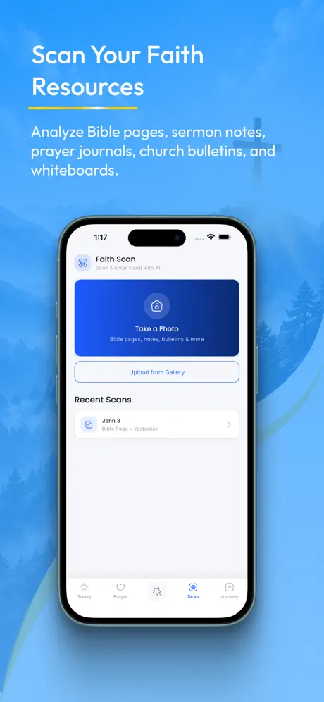 Faith Scan screen to photograph Bible pages and notes