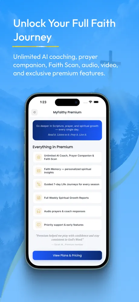 MyFaithy Premium plans and feature list